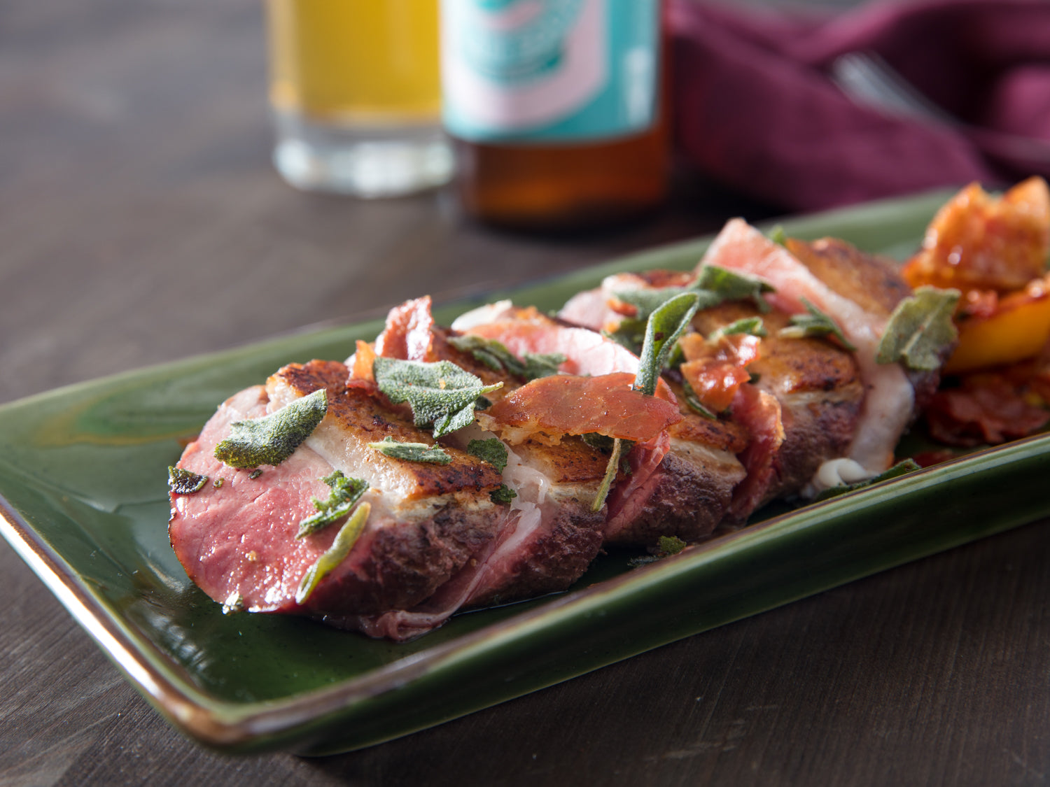 Seared Duck Breast With Prosciutto, Sage, and Peaches Recipe