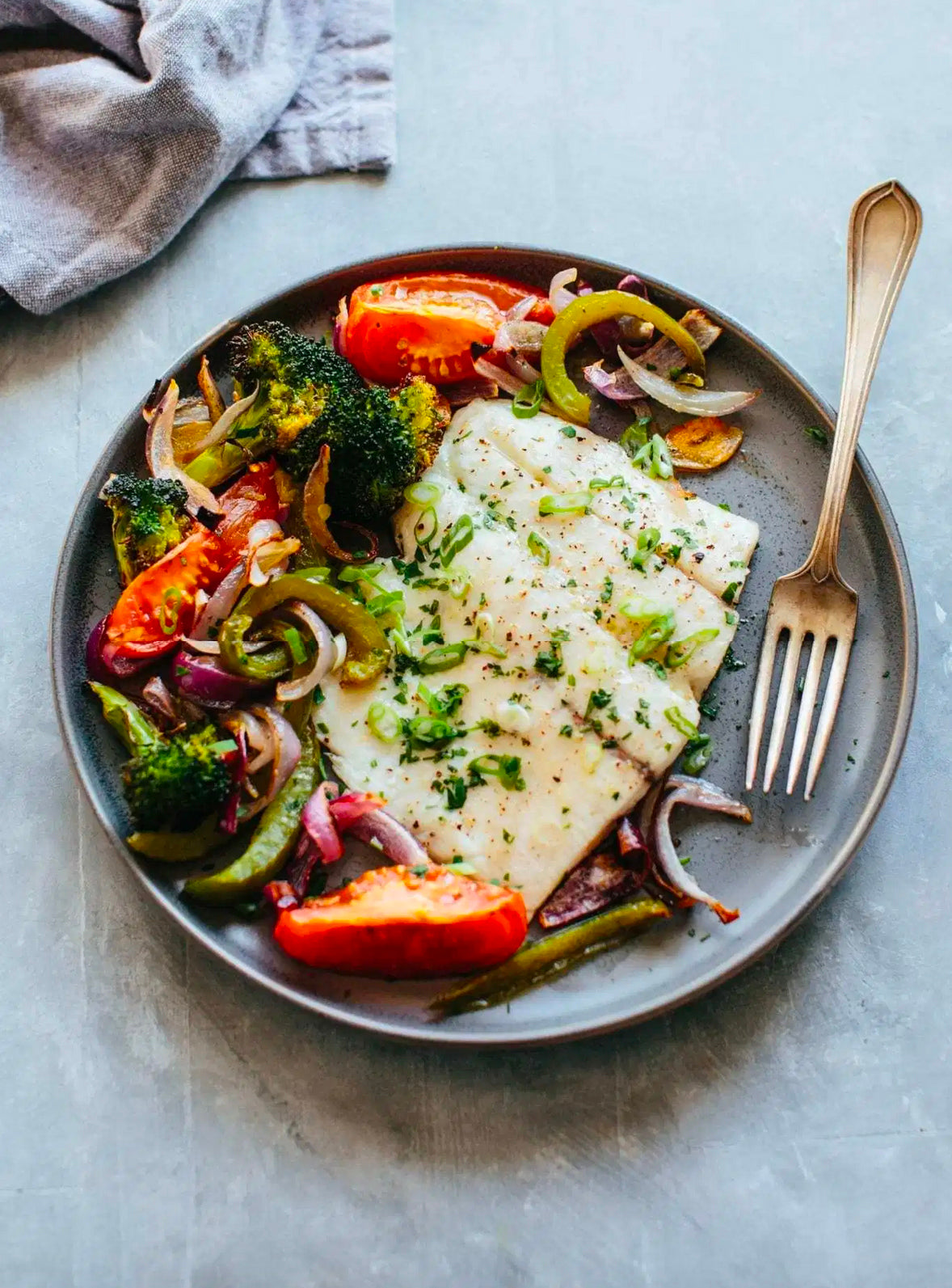 Sheet Pan Roasted Barramundi with Refrigerator Vegetables