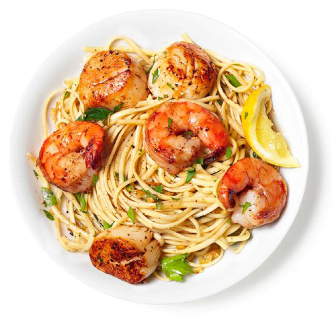Shrimp and Scallop Scampi with Linguine