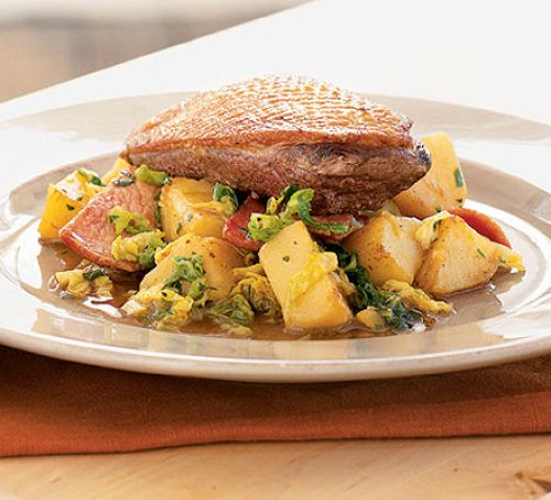 Simmered Duck with Cabbage & Potato