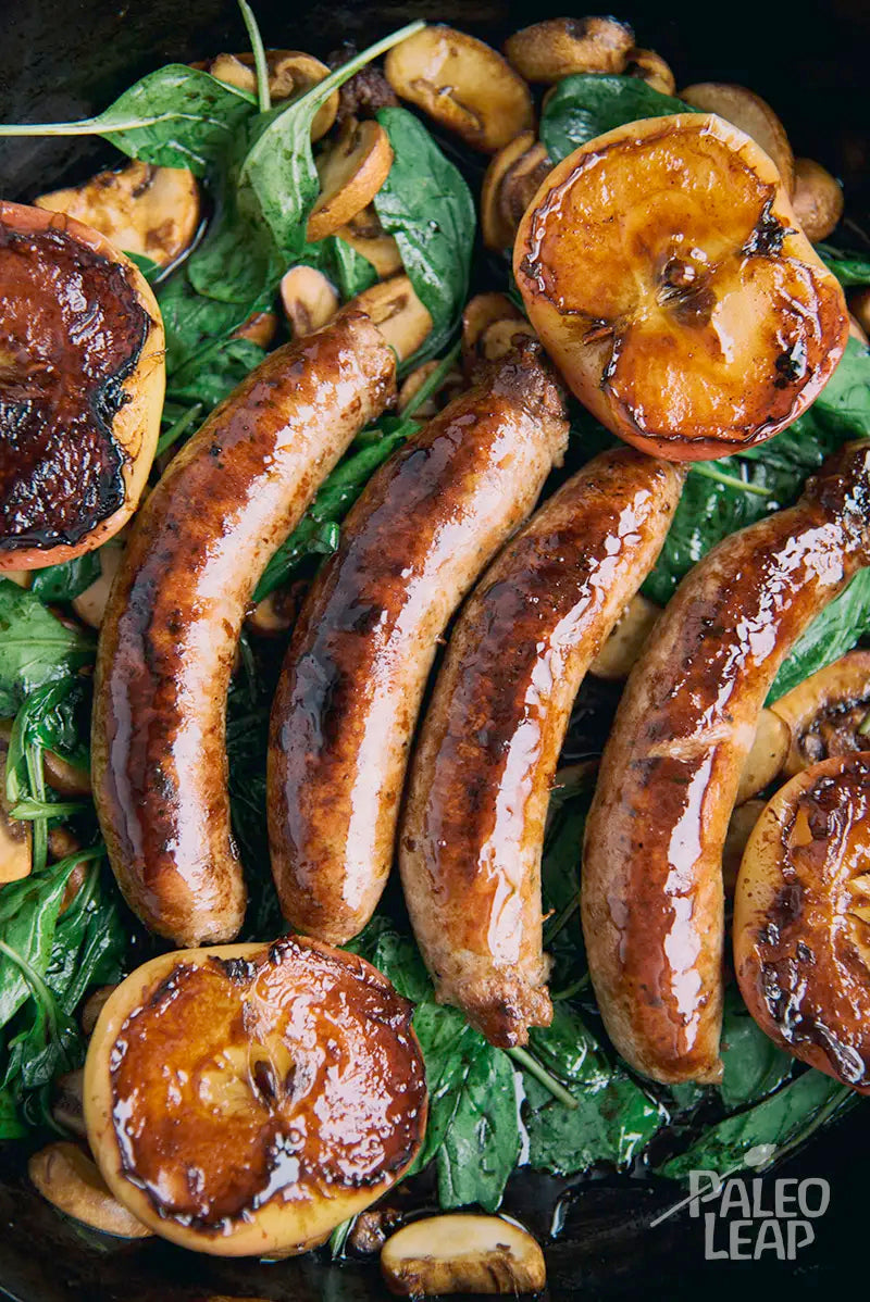 Skillet Sausages with Pan Seared Apples