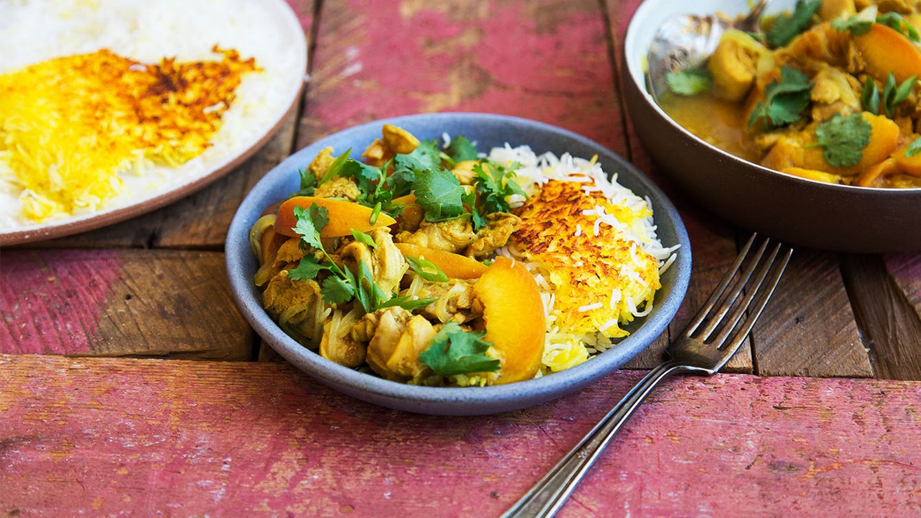 Slow Cooker Persian Peach and Chicken Stew