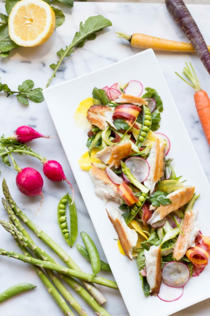 Smoked Barramundi with Spring Vegetable Salad