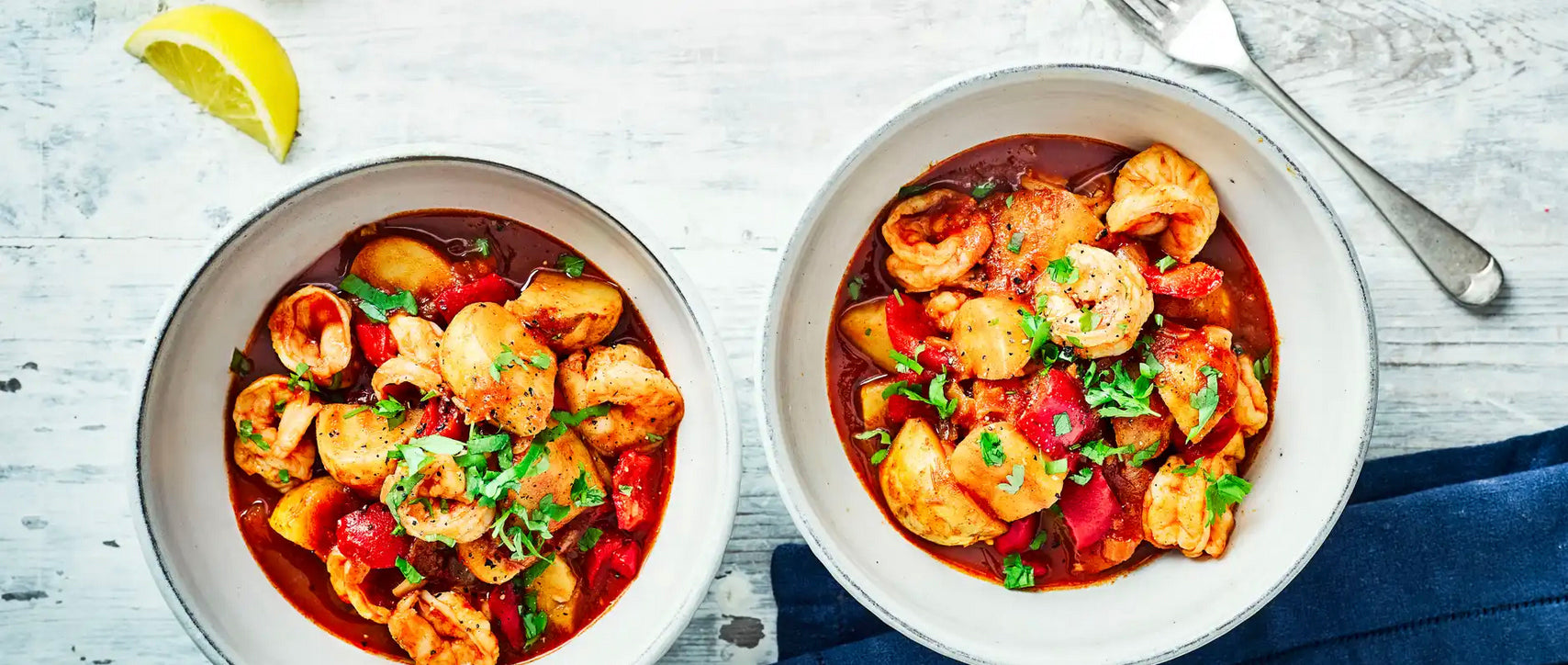 Smoky Prawn, Pepper and New Potato Stew