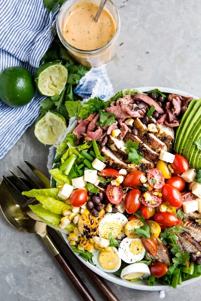 Southwest Style Cobb Salad with Smoky Chipotle Dressing