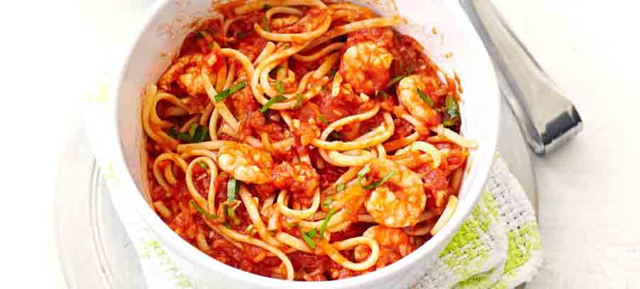 Spicy Prawn Linguine