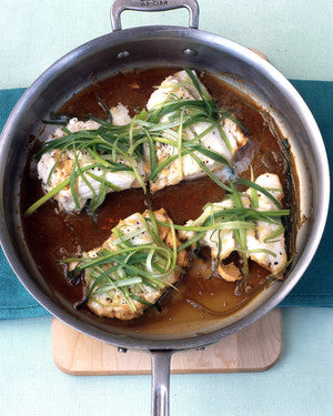 Steamed Cod with Ginger and Scallions