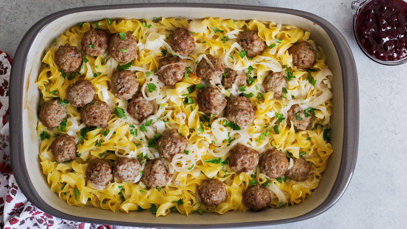 Swedish Meatball Noodle Bake