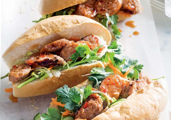 Vietnamese-Style Pork Sausage and Salad Rolls