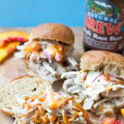Root Beer Pulled Pork with Peach Slaw