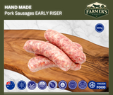 FROZEN - Pure Pork Breakfast Early Riser Sausage, Approx 500g pack