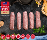 CHILLED - Pure Pork Breakfast Early Riser Sausage, Approx 500g Pack ( hand-made  9/8)