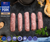 FROZEN - Pure Pork Breakfast Early Riser Sausage, Approx 500g pack