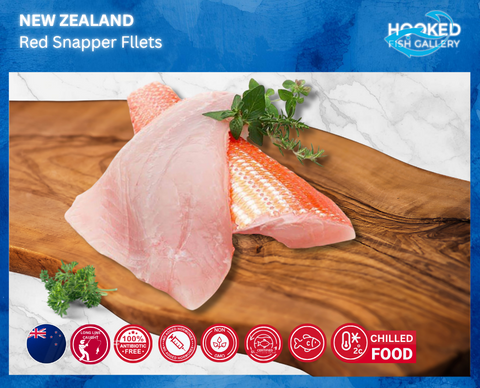 CHILLED NZ Snapper Fillets 2 × 190g to 230g fillets (arriving 22/10)