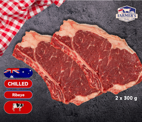 CHILLED: Premium Rib Eye Steaks (Scotch Fillet), 2 x 300gm