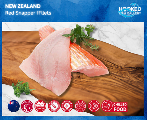 CHILLED NZ Snapper Fillets 2 × 190g to 230g fillets (arriving 10/9)