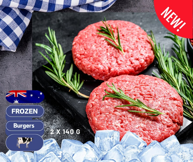 Frozen Beef Burger Patties - 2 x 140gm