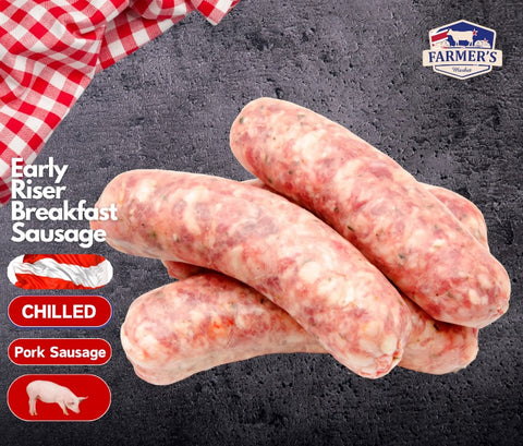 FRESH - Pure Pork Breakfast Early Riser Sausage, Approx 500g Pack