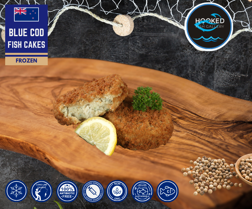 FROZEN: Gluten Free - Blue Cod Hand-made crumbed fish cakes x 2 ...