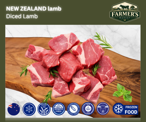 FROZEN - Diced Lamb, 1kg pack