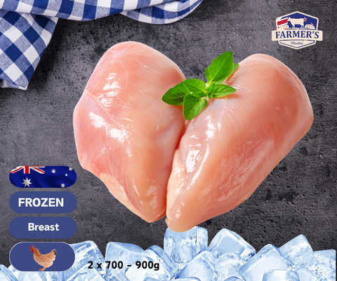 FROZEN - Free Range Chicken Breast, 2 x 700-900gm