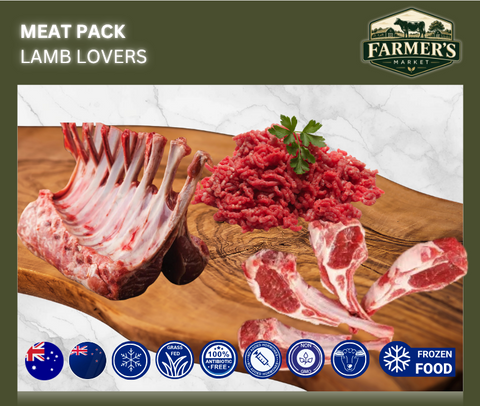 FROZEN - Lamb Lovers: 1 x Rack of Lamb, 2 x 500gm Lamb Mince, 2 packs 4 x 80-100gm Lamb loin chops