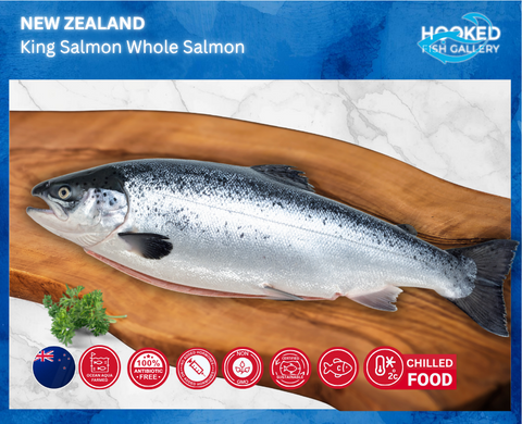CHILLED - Whole New Zealand King Salmon (approx 4.5 to 4.8kg)