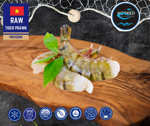 FROZEN - Tiger Raw Prawns (Shell-off) 500g Bags