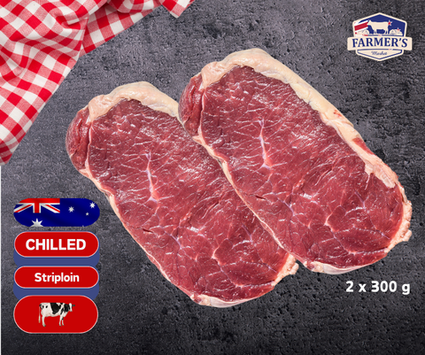 CHILLED: Premium Striploin Steaks (Sirloin), 2 x 300gm