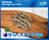 FROZEN - Wild Caught Tiger Raw Prawns, 500g