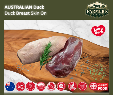 FROZEN - Duck Breast Skin On 250g  each (5 x Breast)