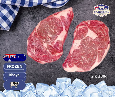 FROZEN Premium Rib Eye Steaks (Scotch Fillet), 2 x 300gm